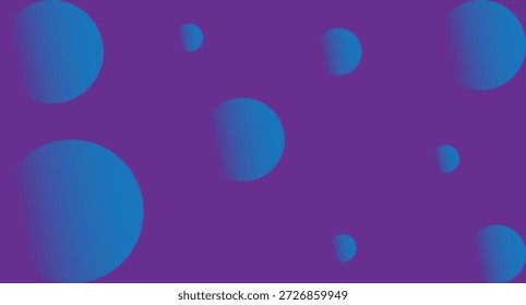 Fundo roxo vibrante com esferas de gradiente azul