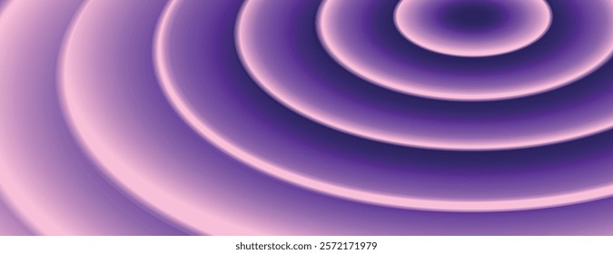 Vibrant purple background with concentric circles. The background features a smooth, gradient texture in purple hues, creating a dynamic effect. Circular pattern background. Purple background vector.