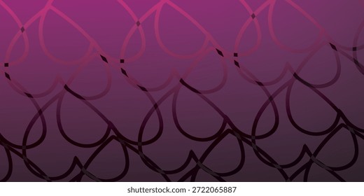 Um fundo roxo vibrante com um design intrincado de linhas onduladas escuras e fluidas que criam uma sensação de movimento e profundidade, complementado por padrões geométricos sutis e mais leves na parte superior.