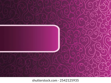 A vibrant purple background with ornate heart and swirl patterns, featuring a blank text space in the center. Ideal for invitations, cards, announcements, or decorative purposes 