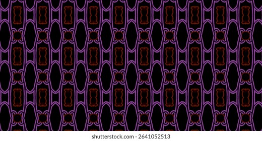 Vibrant purple and black symmetrical pattern with bold geometric accents. A striking design for artistic backgrounds, textiles, or modern decor projects.