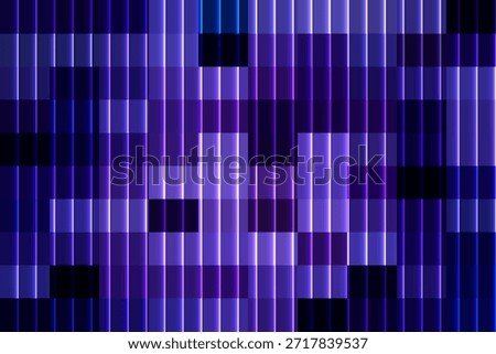 Vibrant purple and blue pixelated pattern on transparent background