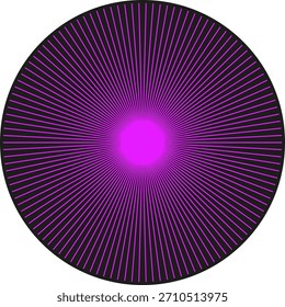 Vibrant purple circle. Radial gradient effect. Abstract star light. Vector dynamic illustration. EPS 10.