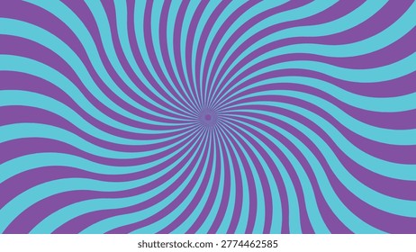 Vibrant purple and cyan spiral pattern radiates outward in a mesmerizing optical illusion effect