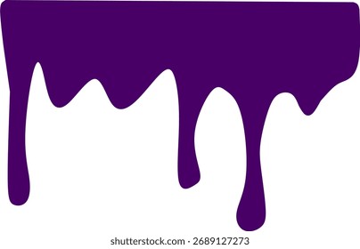Efecto de pintura de goteo púrpura vibrante aislado sobre fondo blanco. Perfecto para horror, Halloween, graffiti o proyectos de diseño creativo que necesitan una textura audaz.

