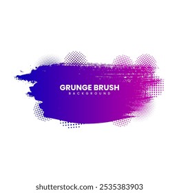 vibrant purple gradient abstract grunge paint brush stroke line, ink splatter on white background. Watercolor texture, title or text quotation box, frame, grunge background, splash with halftone.