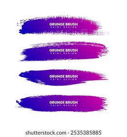 vibrante roxo gradiente mídia social inferior terceiro colorido grunge pintura pincelada traçado linha, conjunto de splatter de tinta. Textura aquarela, título ou caixa de texto, quadro, fundo grunge, splash para link.