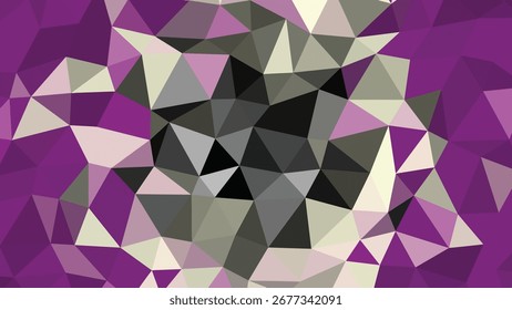 Vibrant Purple and Gray Geometric Polygonal Abstract Background low poly