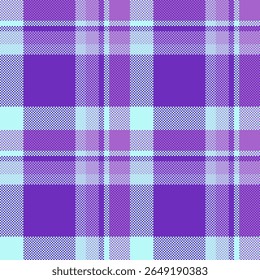 Vibrant purple and light blue plaid pattern.  Perfect for textile design, fashion, and website backgrounds. This seamless texture offers a cheerful, modern aesthetic with a touch of retro charm.