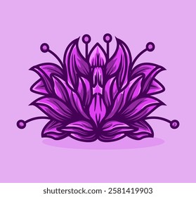 Vibrant Purple Lotus vector illustration