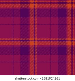 Vibrant purple and orange plaid pattern.  Perfect for textile design, fashion, and autumnthemed projects.  Seamless repeat for endless applications.  Highresolution image ideal for print or web.