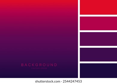 Vibrant purple pink geadient background vector design, with color palette