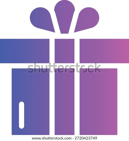A vibrant purple and pink gradient gift box icon with a bow on top, symbolizing celebration, presents, and special occasions.
