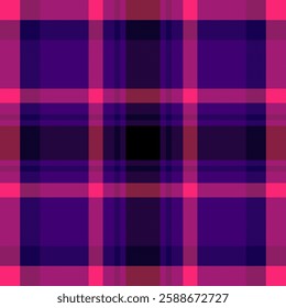 Vibrant purple and pink plaid pattern.  Perfect for fashion, textile design, or website backgrounds.  Bold graphic with a modern, stylish feel.