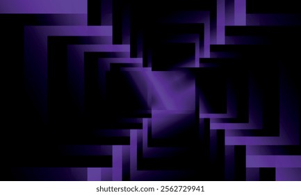 Vibrant Purple Shadows with Abstract Geometric Layers and Radiant Glow