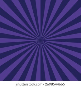 Lebendiger violetter Sonnenburst-Hintergrund mit strahlenden gestreiften Strahlen aus der Mitte, die einen retro, abstrakten und energetischen Effekt.