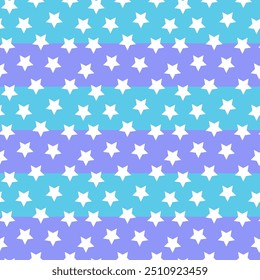 Vibrant purple and turquoise seamless star pattern