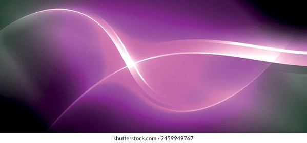 Eine lebhafte violette Welle tanzt in der Dunkelheit vor einer schwarzen Kulisse und erzeugt einen faszinierenden visuellen Effekt mit Anklängen von Magenta, Elektroblau und Rosa