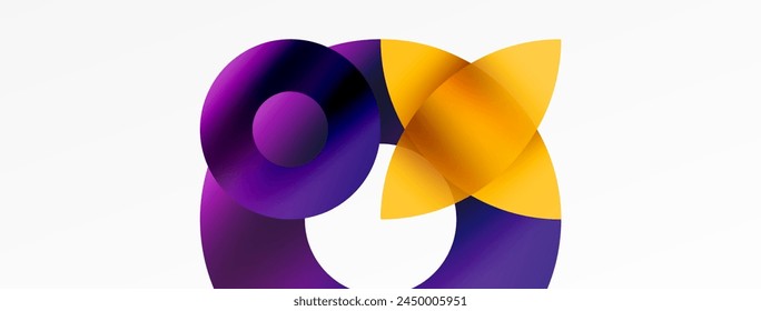A vibrant purple and yellow logo featuring a toy petal circling a rayfinned fish tail in electric blue, magenta font. Macro photography concept on a white background