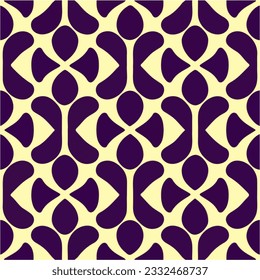 Vibrant purple and yellow pattern against a white background showcases an intricate aizome fabric design, overlaid with repeating aizome patterns for a striking visual effect.