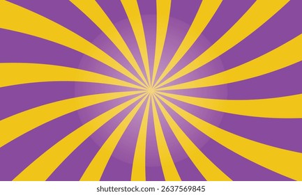 Vibrant Purple and Yellow Sunburst Design. Bold Stripes for Creative Projects