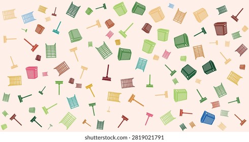Vibrant push pins of assorted colors and shapes spread across a light backdrop ideal for office organization ideas and creative display concepts