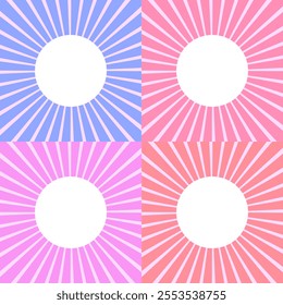 Vibrant Quadrant Pattern with Radiating Lines in Multicolors Illustration Background