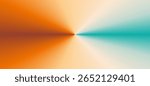 A vibrant radial gradient background where warm orange and cool teal converge at a central bright point.