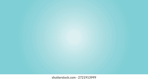 Um gradiente radial vibrante emana de um centro branco brilhante e brilhante, espalhando-se para fora em um ciano suave e leve. A luz é difundida, criando uma atmosfera suave e etérea. Este fundo abstrato é limpo, moderno e luminoso, com bordas suaves.