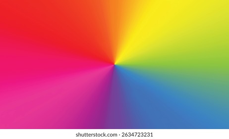 Vibrant Radial Gradient Vector Background with Spectrum of Colors for Modern Design Projects