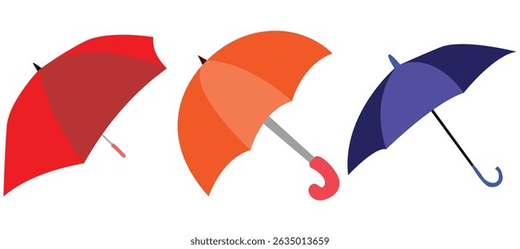 Vibrant Rain Covers Collection – Multicolor Umbrella Icon Set