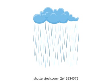 Vibrant rain drops falling from cute cartoon clouds, seamless vector illustration in soft pastel palette, whimsical sky and water droplet design, perfect for kids artwork, textiles, and decor

