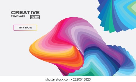 Vibrant rainbow abstract shapes gradient background design - artistic digital composition for websites and landing pages vector