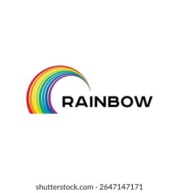 Vibrant Rainbow Arc Logo Design, Colorful Spectrum, Graphic Symbol