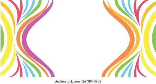 Lebhafte Regenbogenbögen: Symmetrische Zusammensetzung von Kurvenfarbe