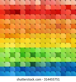 Vibrant rainbow colorful pixel mosaic tiles. Abstract background