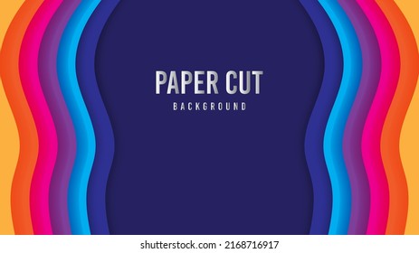 Vibrant Rainbow Colors Papercut Background