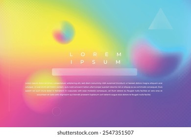 Fondo colorido vibrante del gradiente del arco iris con las Formas geométricas de la esfera de Morph