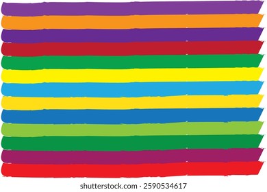 Vibrant rainbow horizontal stripes for a cheerful design.