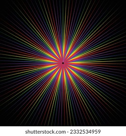 Vibrant Rainbow Lines Spectrum on Black Background