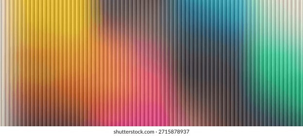 O gradiente vibrante do neon arco-íris flui através do vidro fractal. Ondas de luz suaves criam uma atmosfera dinâmica e vívida cheia de energia e movimento. Cores de néon vívidas se misturam e refletem. Ilustração vetorial