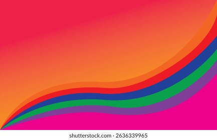 Vibrant Rainbow Waves - Abstract Colorful background Design	