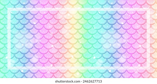 Vibrant, rainbow-colored mermaid scale design