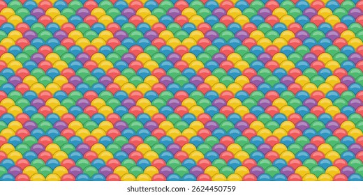 Vibrant rainbowhued overlapping circles create a playful, cheerful pattern. Ideal for backgrounds, textiles, websites, and playful branding.