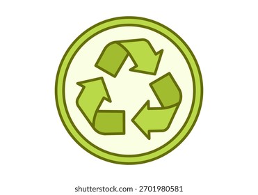 Ícone vibrante de reciclagem simbolizando reutilização, redução e proteção ambiental sustentável.