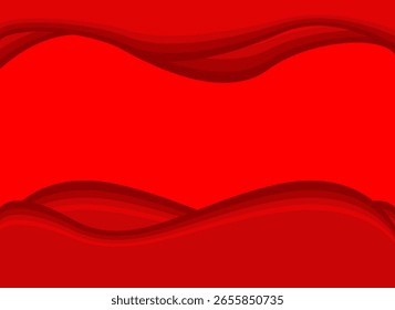 Vibrant Red Abstract Background with Flowing Waves - Dynamic Artistic Design