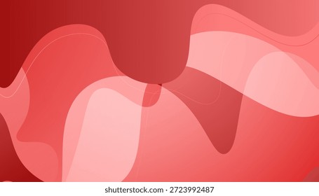 Un fondo abstracto rojo vibrante que muestra formas onduladas traslúcidas superpuestas con Gradientes sutiles, ofreciendo un diseño contemporáneo y fluido.