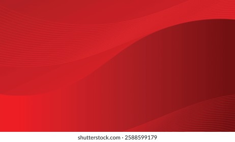 Vibrant Red Abstract Wave Background with Subtle Lines