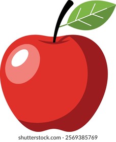 Vibrant Red Apple Art on a Crisp White Background