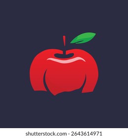Vibrant red apple with leaf accent, perfect for nutrition guides, farm-fresh branding, and healthy eating campaigns.